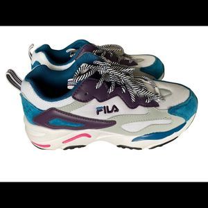 Fila Ray Tracer Athletic Sneaker - White Purple Blue - Size 8 - NWOT